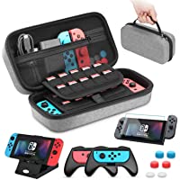 Funda para Nintendo Switch- HEYSTOP 11 en 1 Nintendo Switch Estuche Portátil- 2 Joy-Con Grips para Nintendo Switch…
